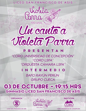 Concierto Coral “Un Canto a Violeta Parra” en Región de Bío-Bío