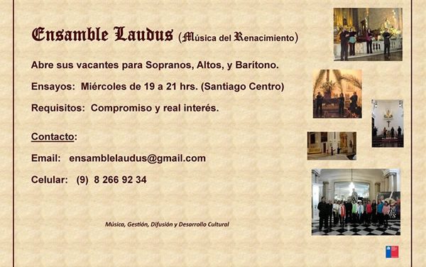 Ensamble Laudus abre vacantes para cuerdas