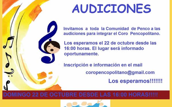 Coro Pencopolitano invita a Audiciones