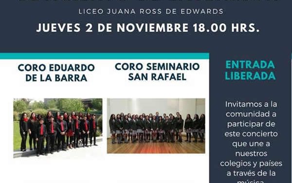 XII Versión Internacional de Concierto de Coros presenta Concierto en el Liceo Juana Ross de Edwards