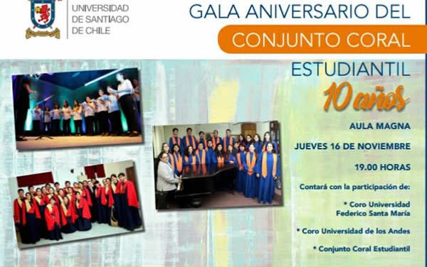 Conjunto Coral Estudiantil USACH celebra su décimo aniversario con concierto