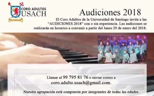 Coro USACH invita a audiciones 2018