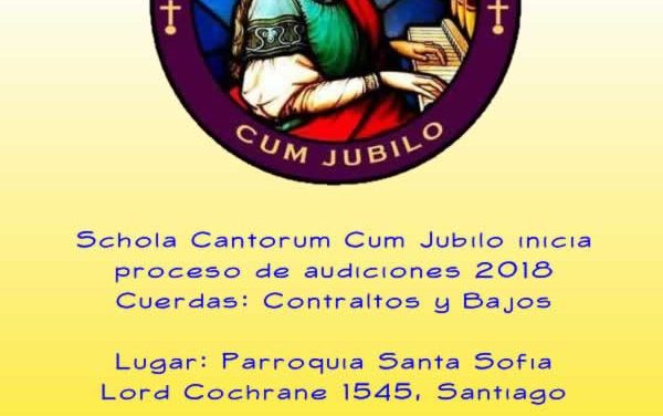 Audiciones Schola Cantorum Cum Jubilo