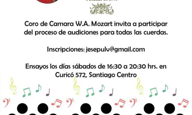 Audiciones 2018 Coro de Cámara W.A. Mozart