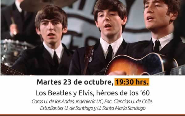 Escuela de Ingeniería UC y la Universidad de los Andes invitan a Concierto The Beatles y Elvis, héroes de los ‘60