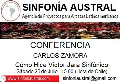 El compositor Carlos Zamora ofrecerá Conferencia Online “Cómo hice Victor Jara Sinfónico”