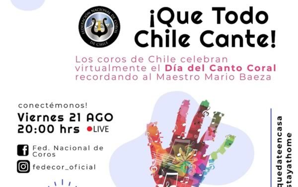 FEDECOR invita a los coros de Chile a participar en la celebración virtual del Día del Canto Coral